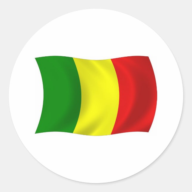 Rond Sticker pour drapeau du Mali (Devant)