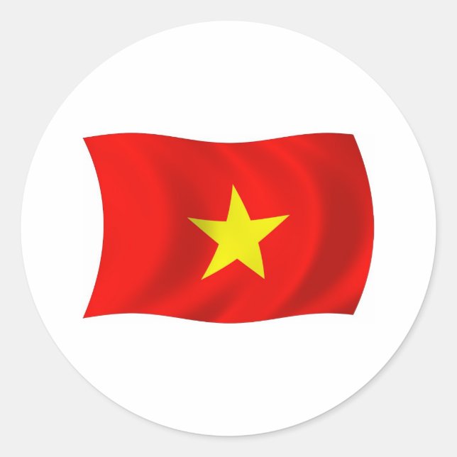 Rond Sticker pour drapeau du Vietnam (Devant)