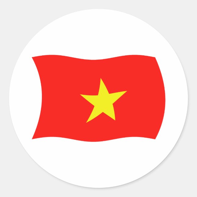 Rond Sticker pour drapeau du Vietnam (Devant)