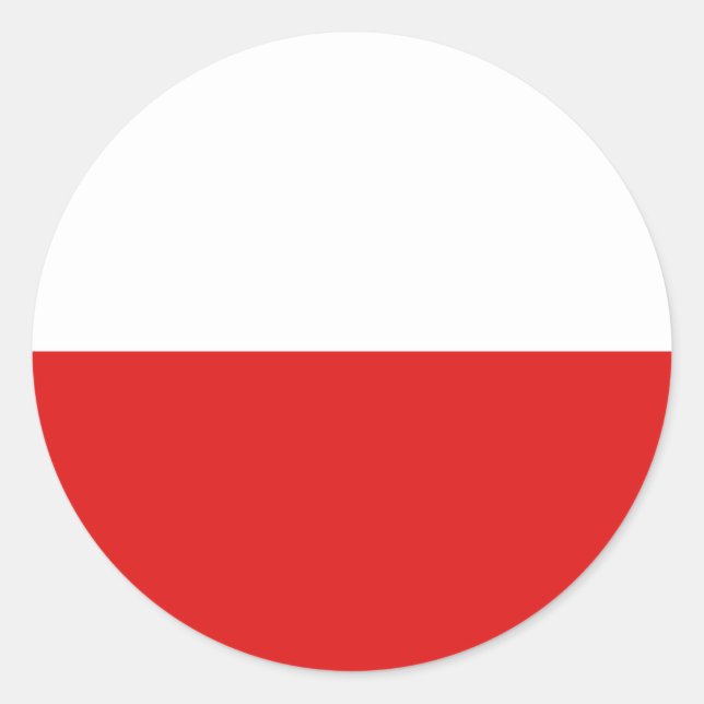 Rond Sticker pour drapeau Fisheye Pologne (Devant)