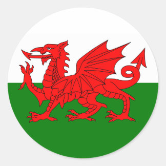 Rond Sticker pour drapeau gallois