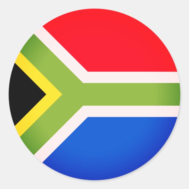Rond Sticker pour drapeau sud-africain (Devant)