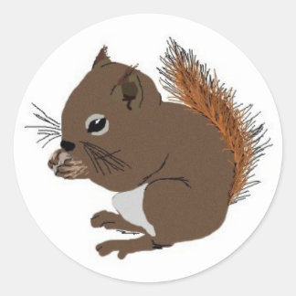Rond Sticker pour écureuil de bébé