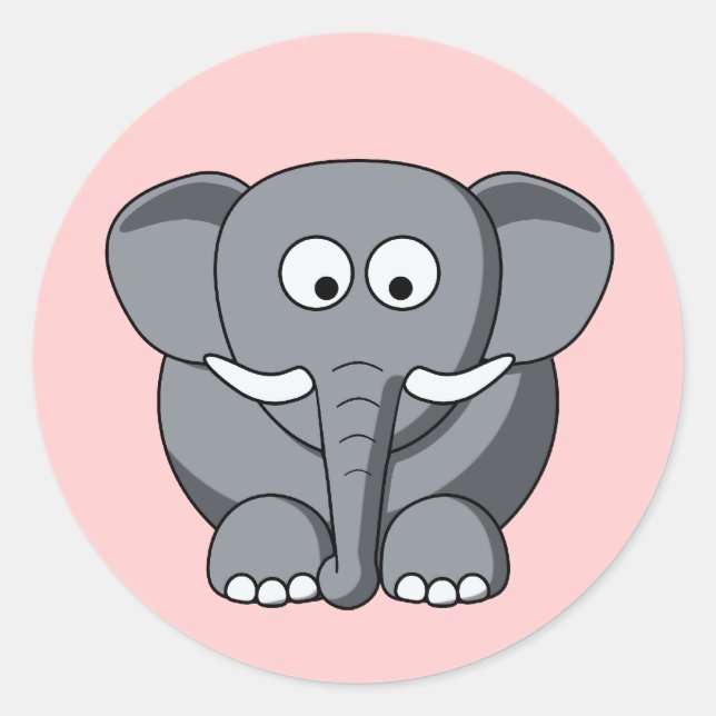 Rond Sticker pour éléphant de dessin (Devant)