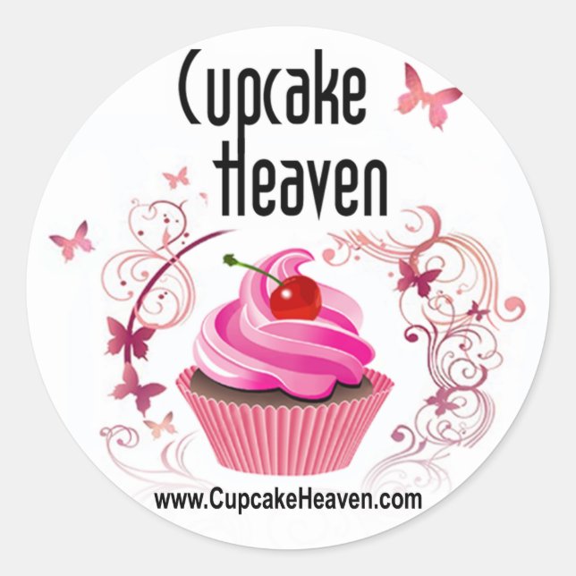 Rond Sticker pour emballage Cupcake "Cupcake Heaven" (Devant)