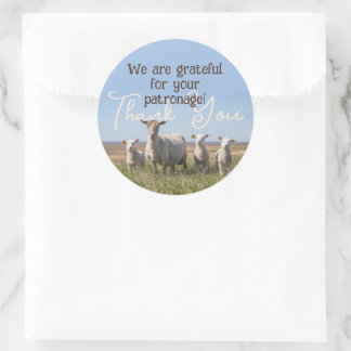 Rond Sticker pour entreprise en fibre de Merci