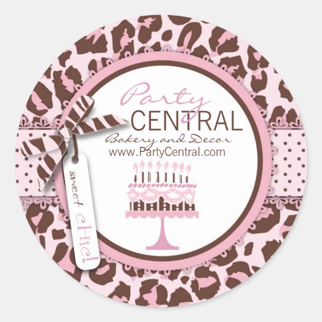 Rond Sticker pour entreprise fille Cheetah (Devant)