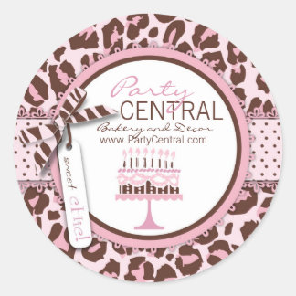 Rond Sticker pour entreprise fille Cheetah