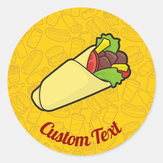 Rond Sticker pour envelopper sandwich Tortilla (Devant)