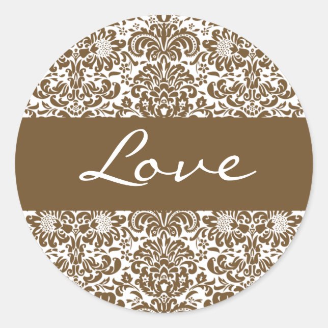 Rond Sticker pour enveloppes de Damas d'amour (Devant)