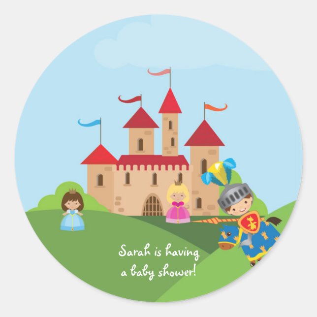 Rond Sticker pour enveloppes pour bébés Fairytale Princ (Devant)