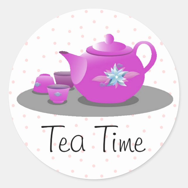 Rond Sticker pour enveloppes Tea Party (Devant)