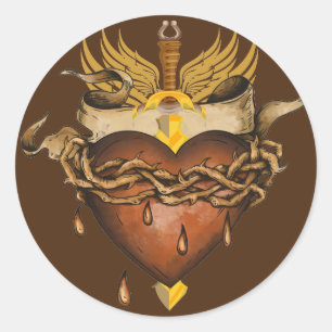 Rond Sticker pour épée et coeur