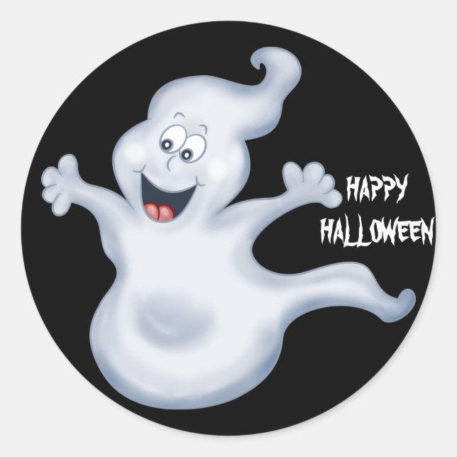 Rond Sticker pour fantôme d'Halloween (Devant)