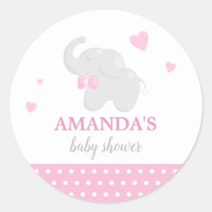 Rond Sticker pour fille Baby shower rose doux