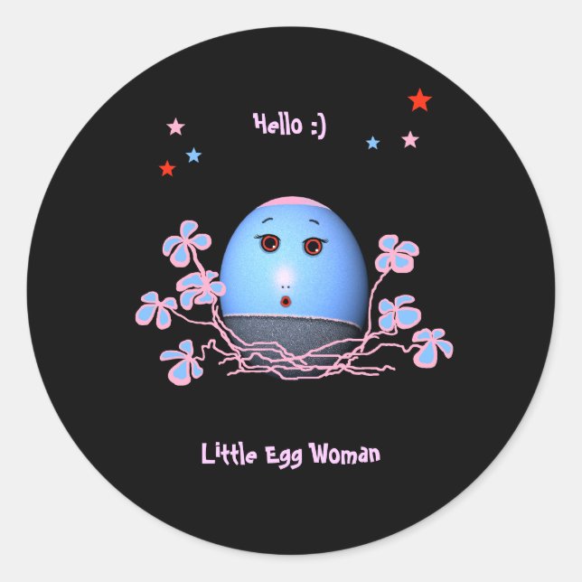 Rond Sticker pour fille (changer de mot) (Devant)