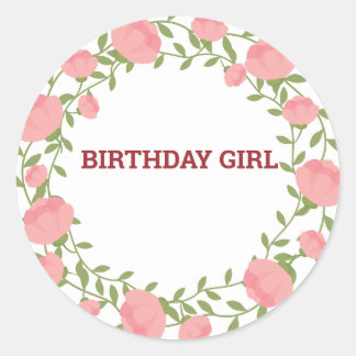 Rond Sticker pour fille d'anniversaire