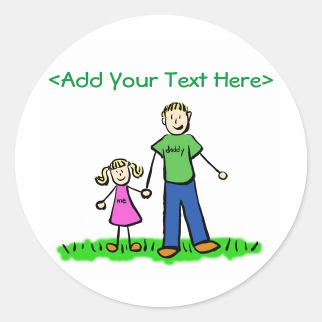 Rond Sticker pour fille de papa (blond) (Devant)