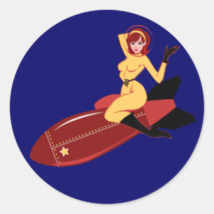Rond Sticker pour fille spatiale