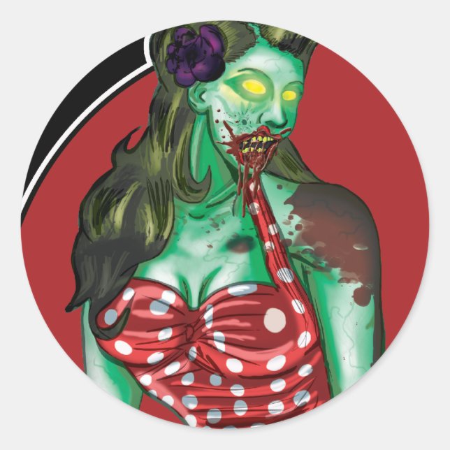 Rond Sticker pour fille Zombie (Devant)