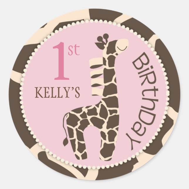 Rond Sticker pour filles Safari GIR 1 (Devant)