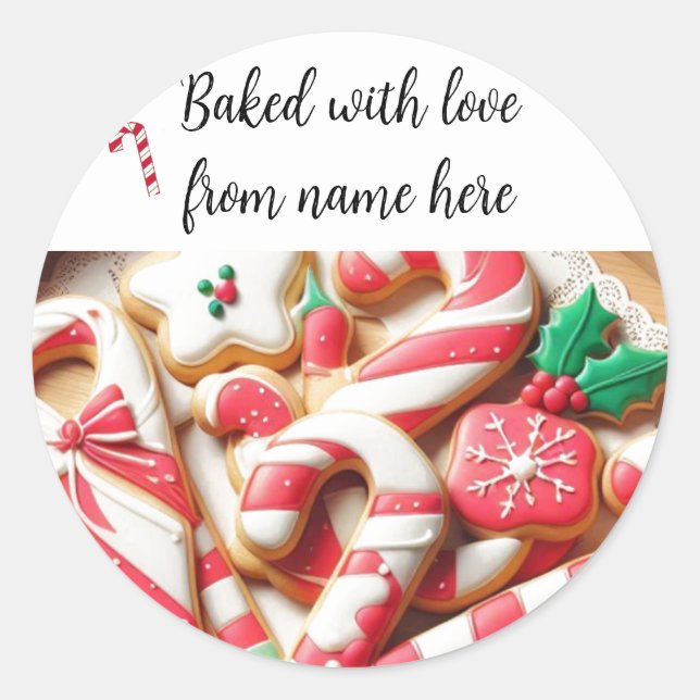 Rond Sticker pour forfait Christmas Home Baked Cookies (Devant)