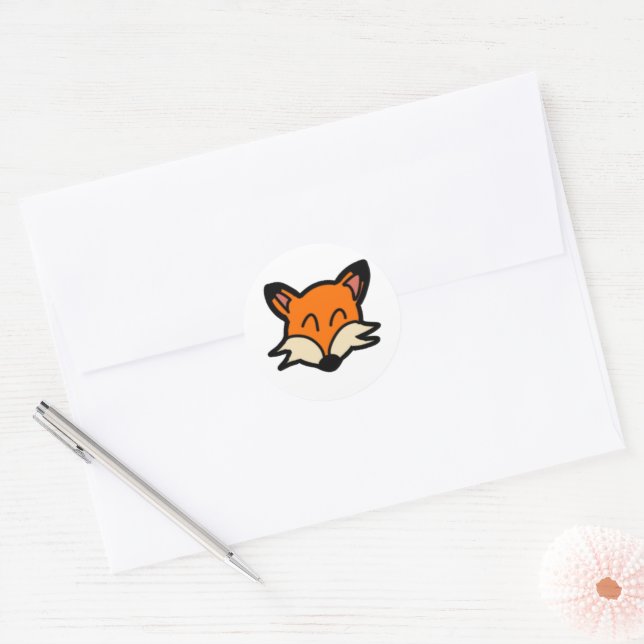 Rond Sticker pour Fox mignonne personnalisable (Enveloppe)