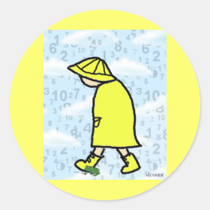Rond Sticker pour garçon Rainy Day