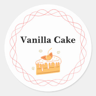 Rond sticker pour gâteau à la vanille