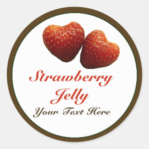 Rond Sticker pour gelée de fraises Coeurs