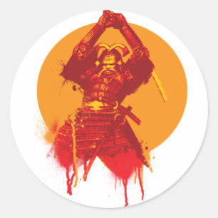 Rond Sticker pour grève de Samurai