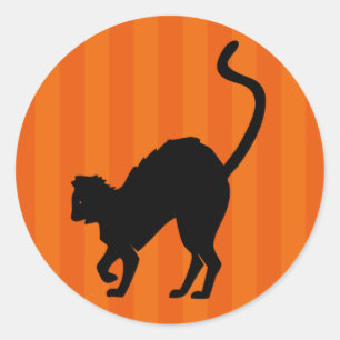 Rond Sticker pour Halloween chat