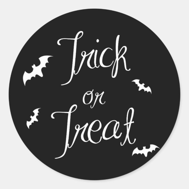 Rond Sticker pour Halloween noir et blanc (Devant)