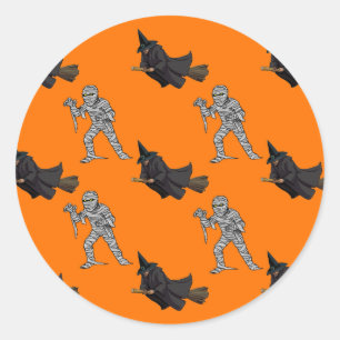 Rond Sticker pour Halloween sorcière et maman Motif
