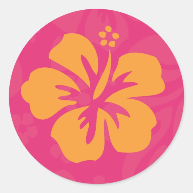 Rond Sticker pour Hibiscus Orange Azalea (Devant)