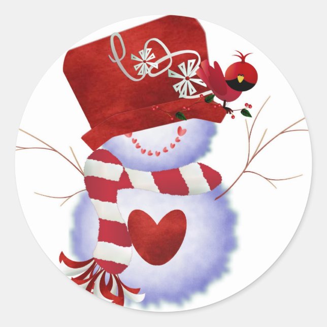 Rond Sticker pour homme des neiges (Devant)