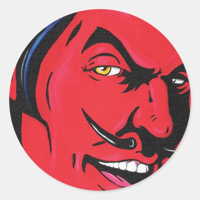 Rond Sticker pour homme diable (Devant)