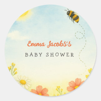 Rond Sticker pour la Baby Shower de Maman Abeille