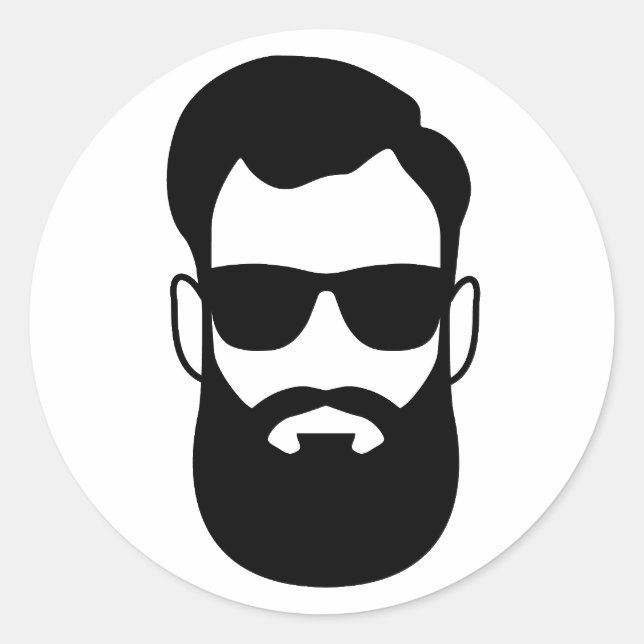 Rond Sticker pour la barbe et les lunettes de l'homme (Devant)