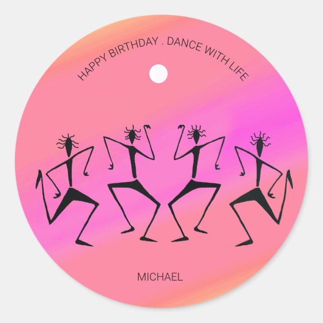 Rond Sticker pour la danse de la fête arc-en-ciel (Devant)