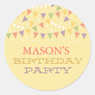 Rond Sticker pour la fête d'anniversaire