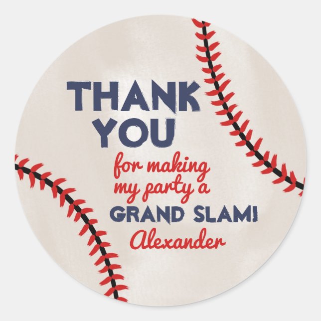 Rond Sticker pour la fête d'anniversaire du baby-baseba (Devant)