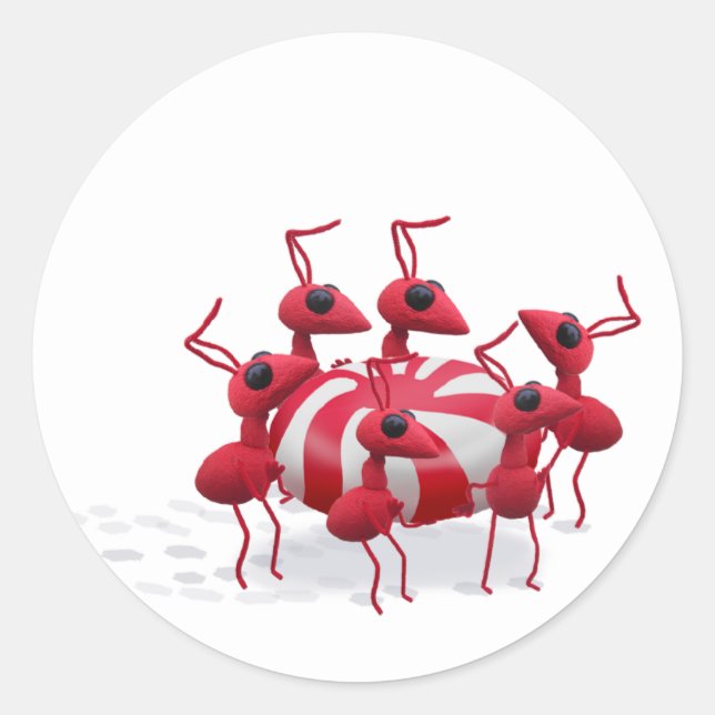 Rond Sticker pour la fourmi et le bonbon (Devant)