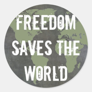 Rond Sticker pour la liberté dans le monde
