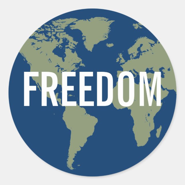 Rond Sticker pour la liberté dans le monde (Devant)
