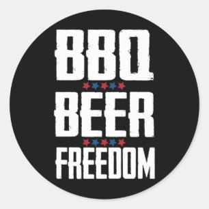 Rond Sticker pour la liberté de la bière Bbq