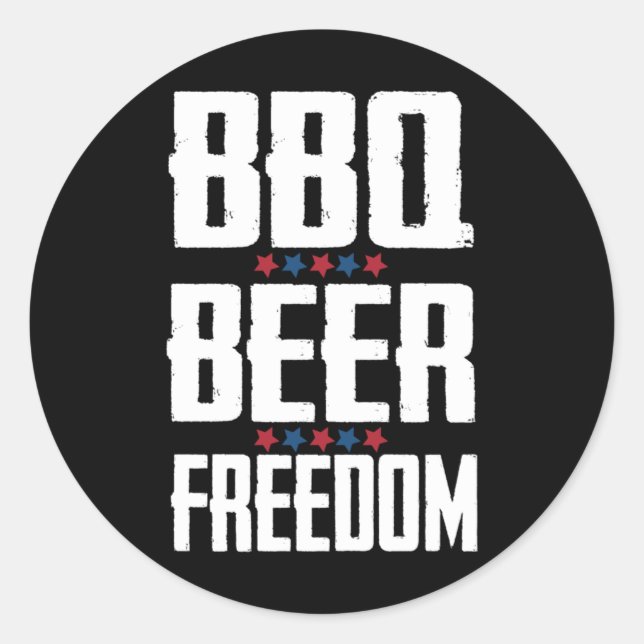 Rond Sticker pour la liberté de la bière Bbq (Devant)