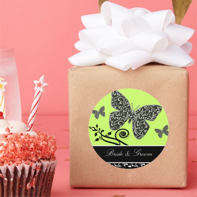 Rond Sticker pour la mariée et la chambre et le papillo (Fête)