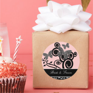 Rond Sticker pour la mariée et la chambre et le papillo