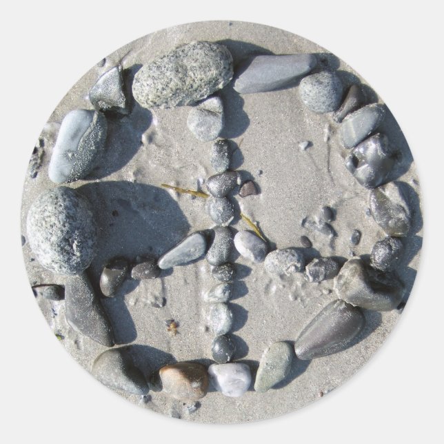 Rond Sticker pour la paix en pierre (Devant)